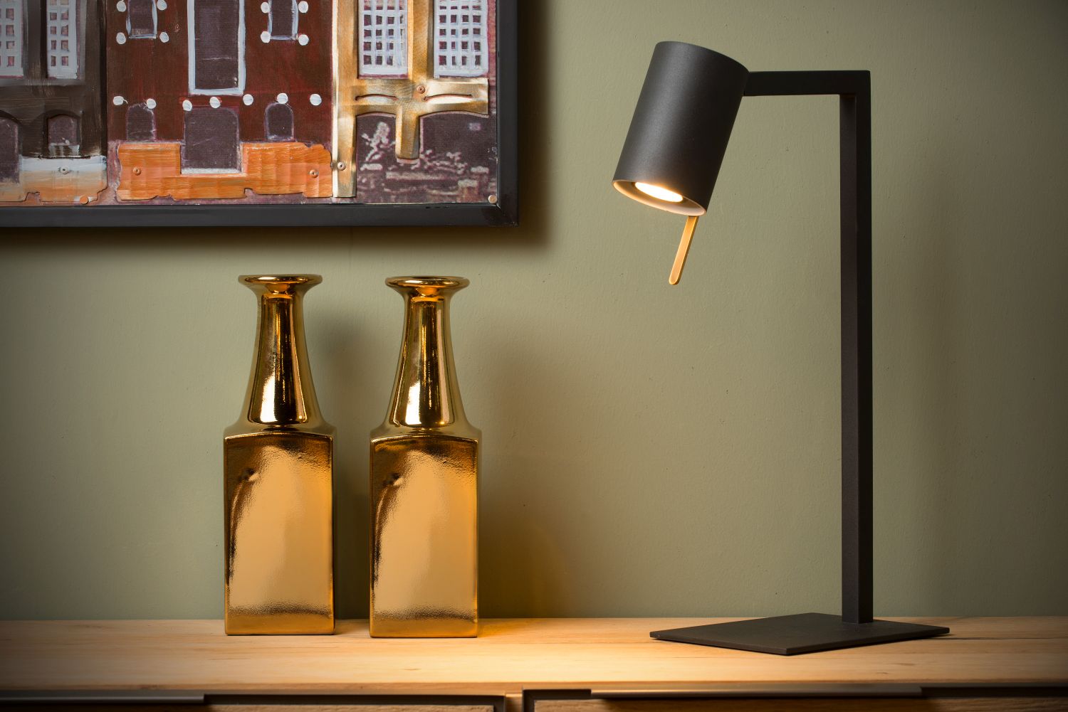 Lucide LESLEY - Bureaulamp - 1xGU10 - Zwart