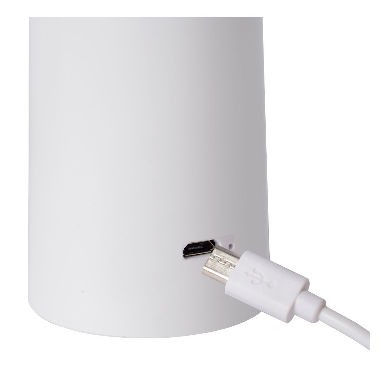 Lucide JIVE - Oplaadbare Tafellamp Buiten - Accu/Batterij - Ø 13,7 cm - LED Dimb. - 1x4W 6500K - IP44 - 3 StepDim - Wit