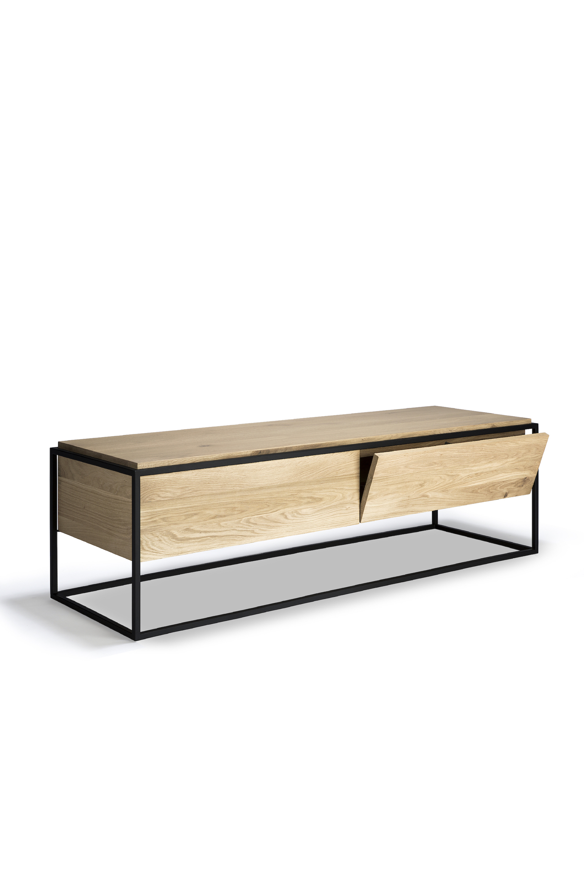 Ethnicraft - Monolit eiken TV-meubel (140 x 45 x 42 cm)