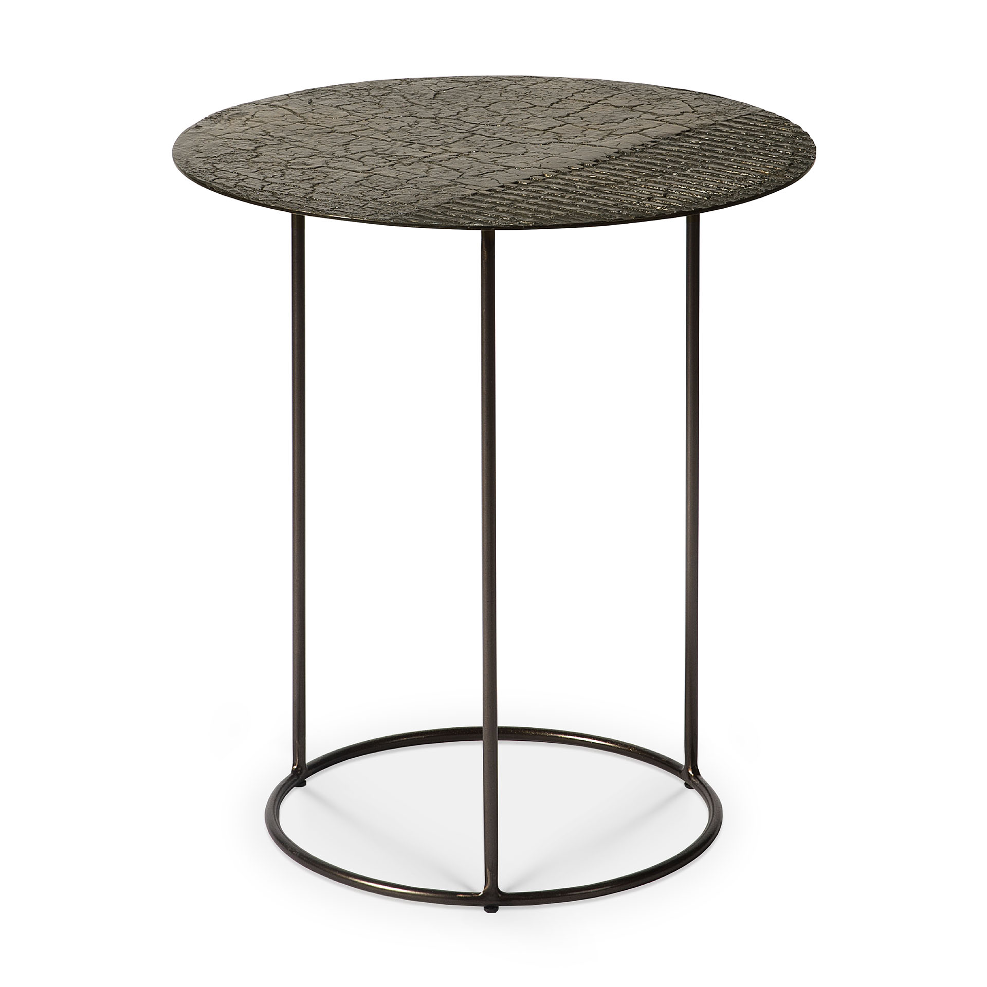 Ethnicraft - Celeste bijzettafel Minerals Whisky Lava linear - (45 x 45 x 50 cm)