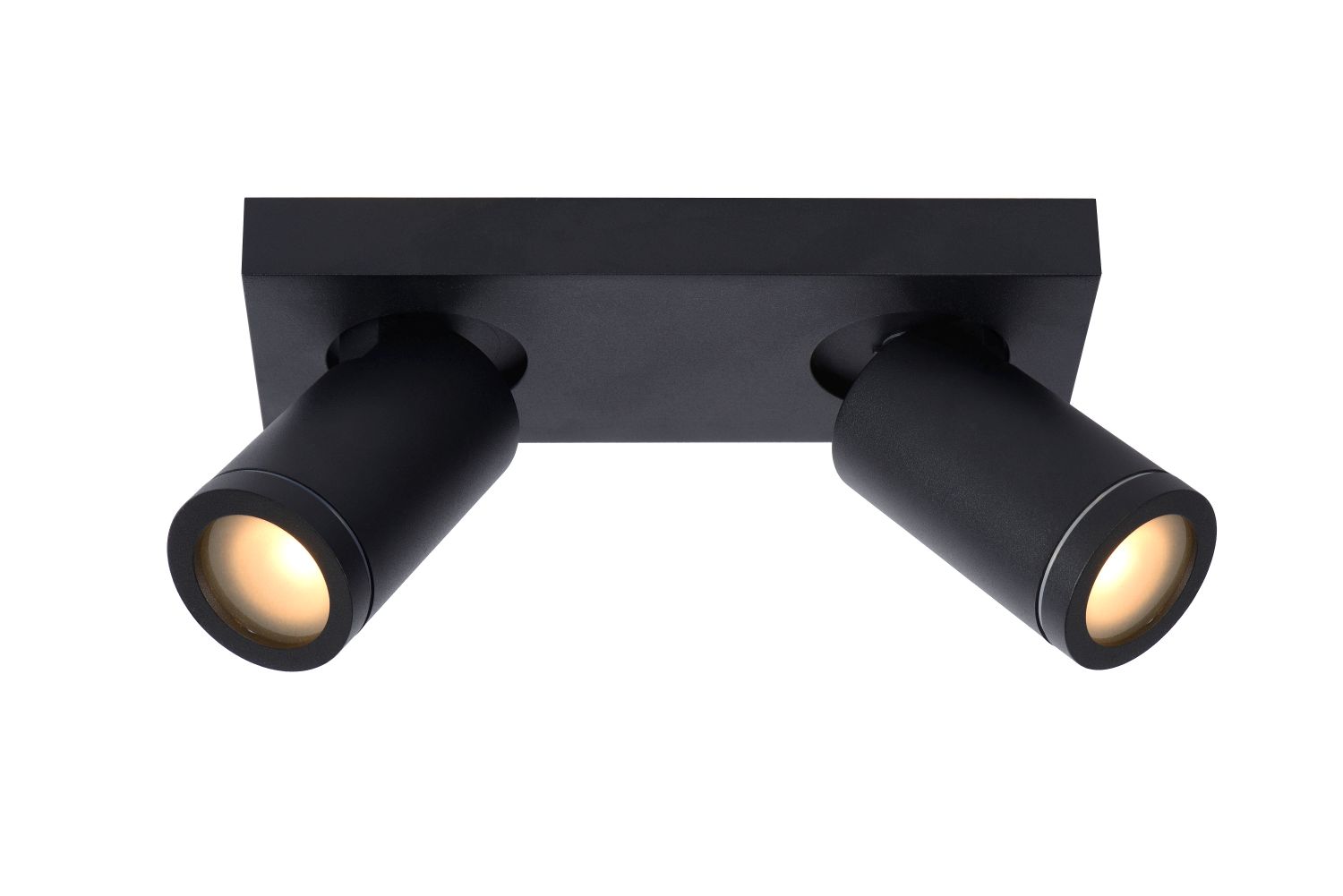 Lucide TAYLOR - Plafondspot Badkamer - LED Dim to warm - GU10 - 2x5W 2200K/3000K - IP44 - Zwart