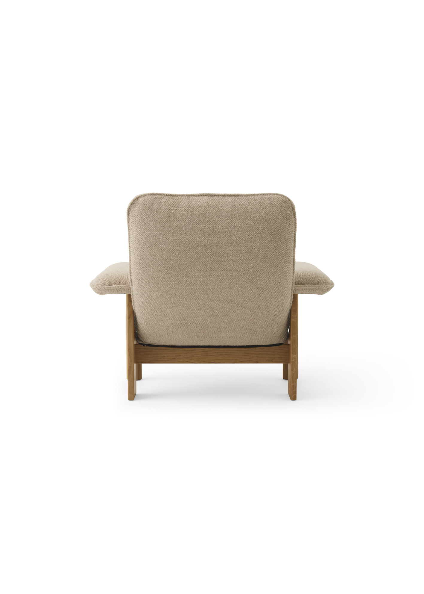 Menu - Brasilia loungestoel, massief naturel eiken frame, 02 (Beige)