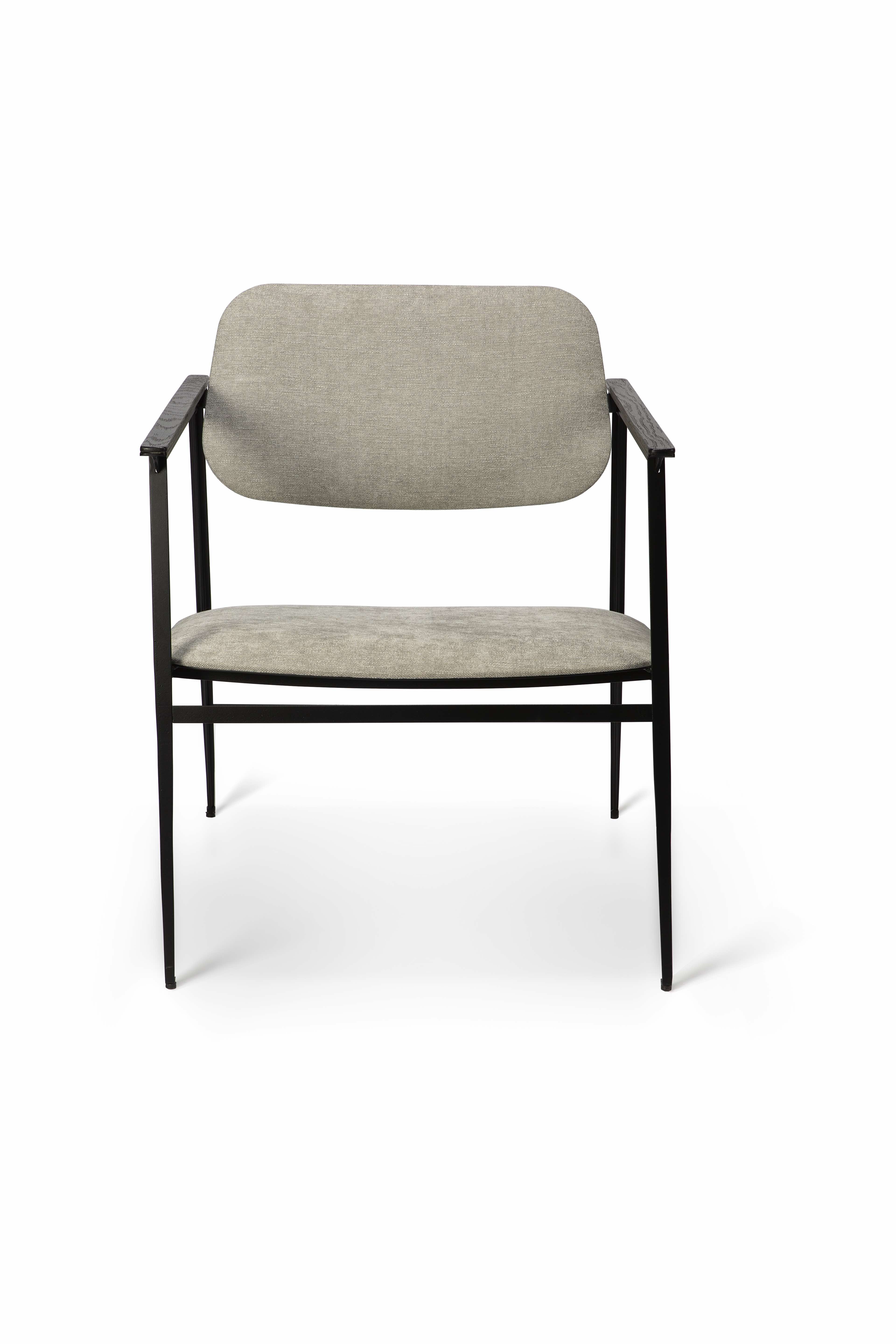 Ethnicraft - DC Light Grey fabric fauteuil (60 x 66 x 74 cm)