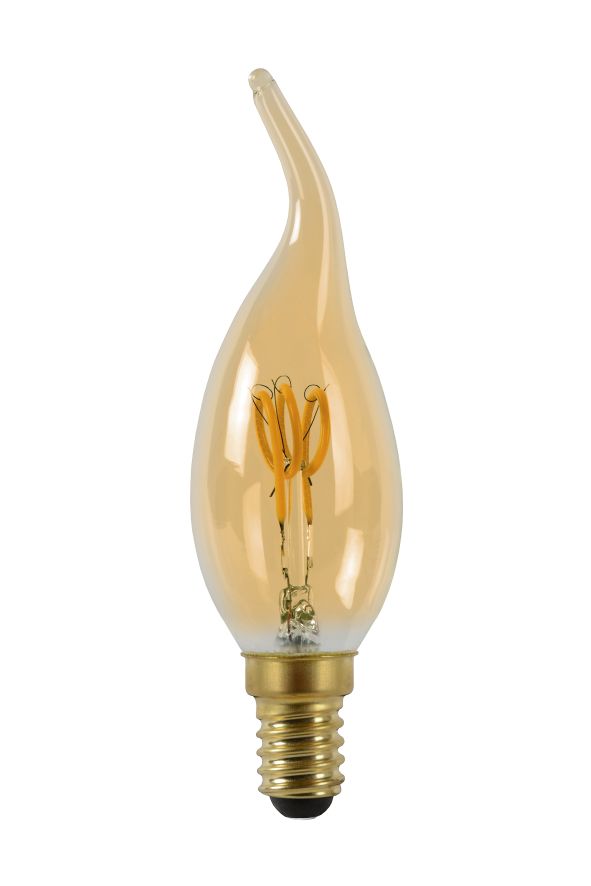 Lucide CT35 - Filament lamp - Ø 3,5 cm - LED Dimb. - E14 - 1x3W 2200K - Amber