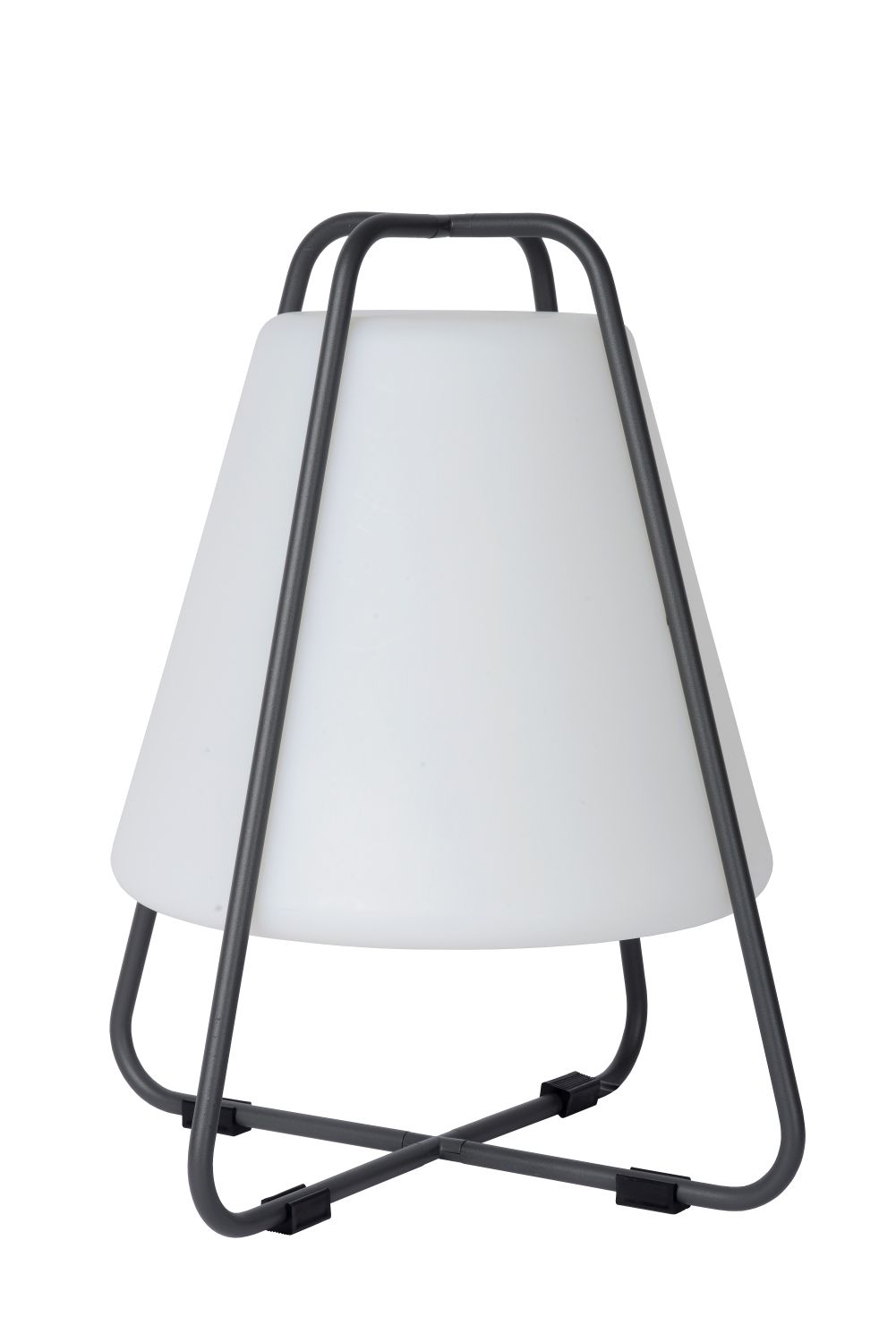 Lucide PYRAMID - Oplaadbare Tafellamp Buiten - Accu/Batterij - LED Dimb. - 1x2W 2700K - IP54 - Antraciet