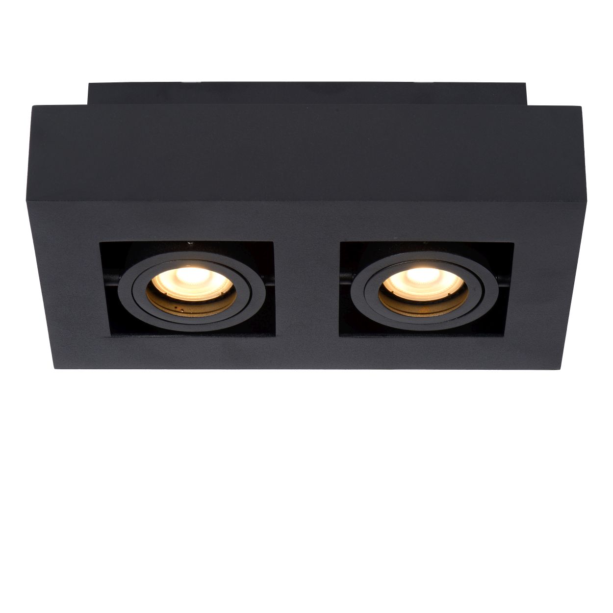 Lucide XIRAX - Plafondspot - LED Dim to warm - GU10 - 2x5W 2200K/3000K - Zwart