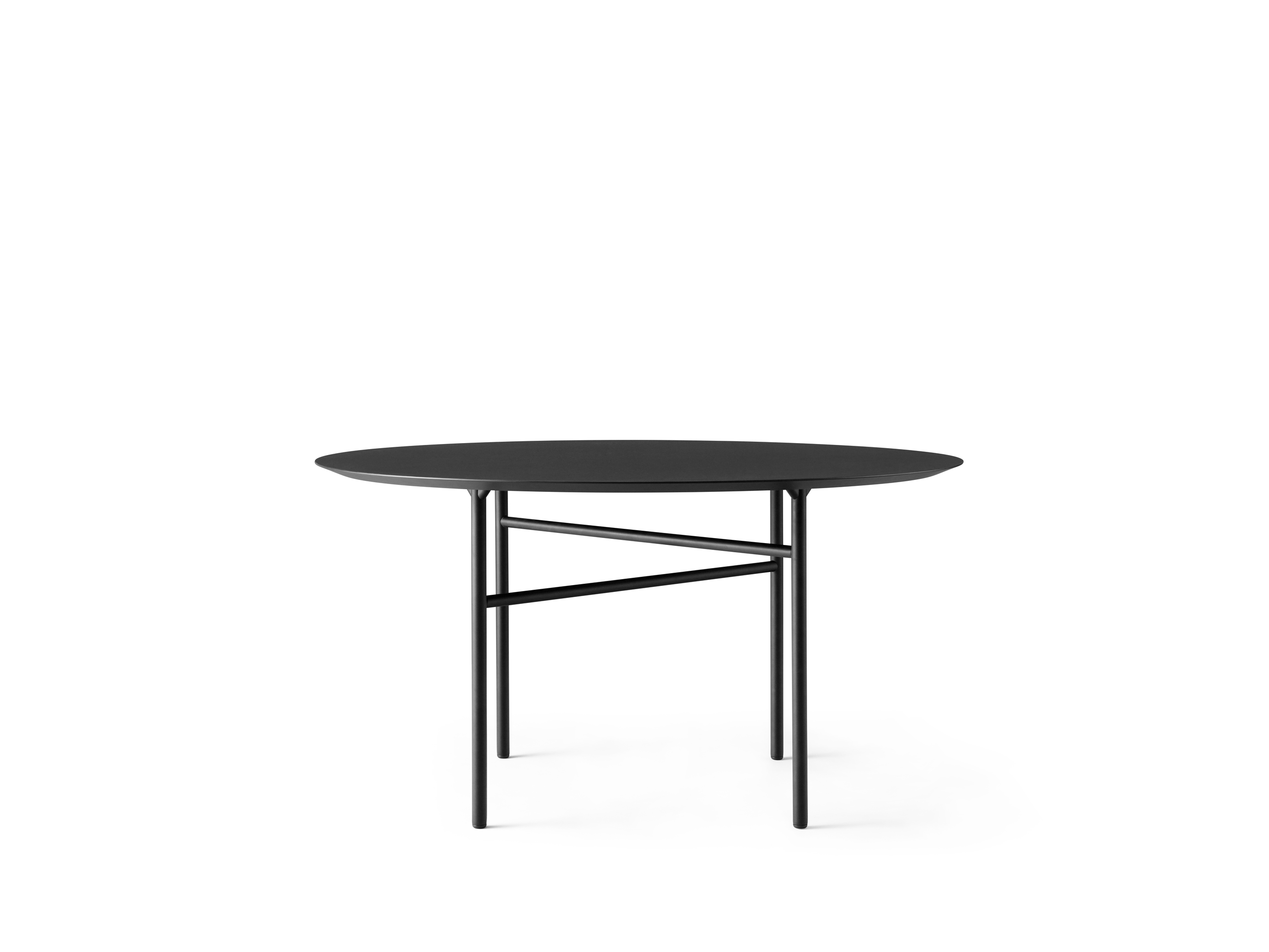 Menu - Snaregade eettafel, rond Ø138cm, zwart stalen frame