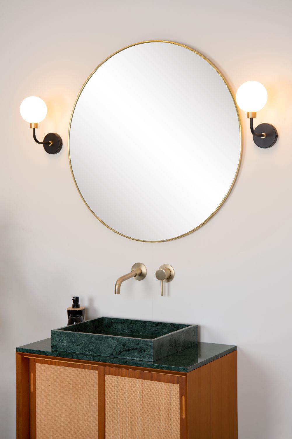 Lucide BEREND - Wandlamp Badkamer - 1xG9 - IP44 - Zwart