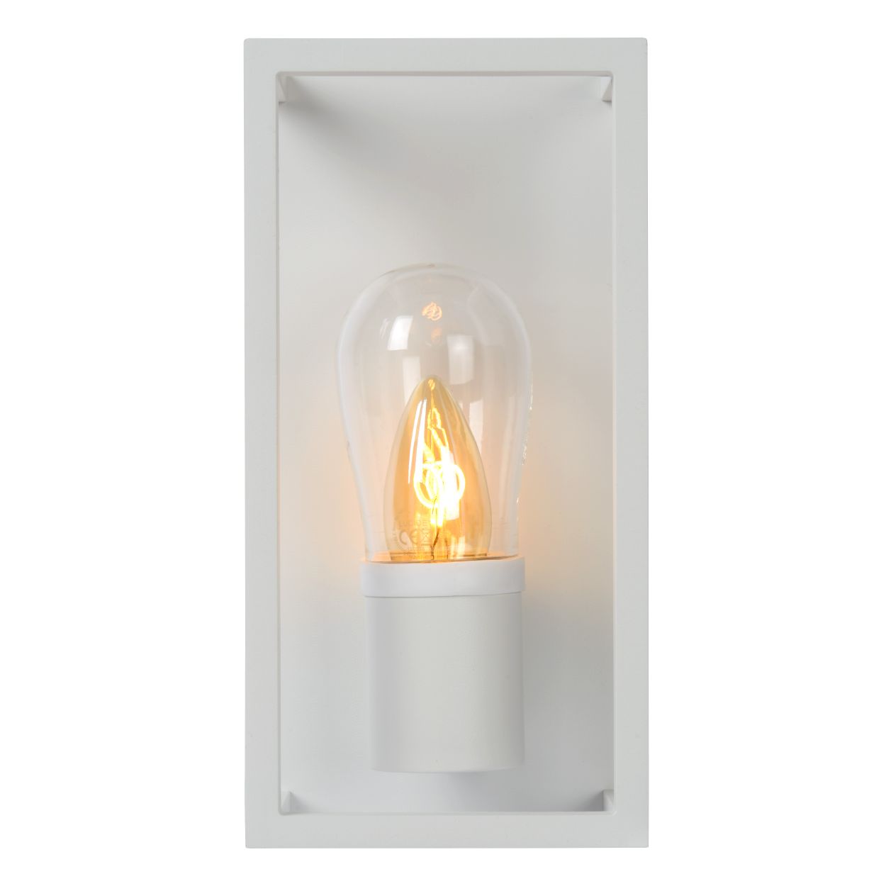 Lucide CARLYN - Wandlamp Badkamer - 1xE14 - IP54 - Wit