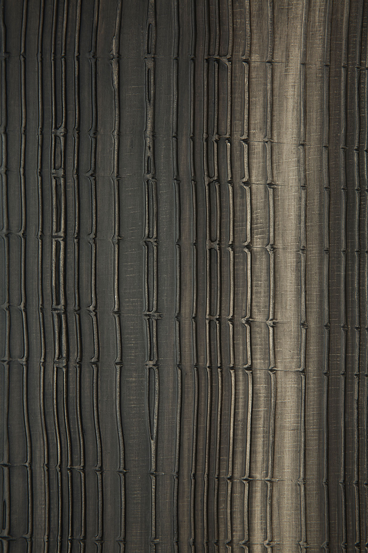 Ethnicraft - Layered Clay muur kunst zwart metaal frame L (Ø 84 cm x 3 cm)