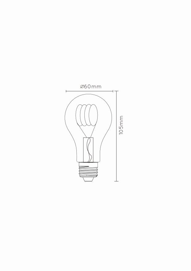 Lucide A60 - Filament lamp - Ø 6 cm - LED Dimb. - E27 - 1x5W 2200K - Amber