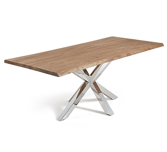 Argo tafel 220 cm verouderde eik roestvrij benen