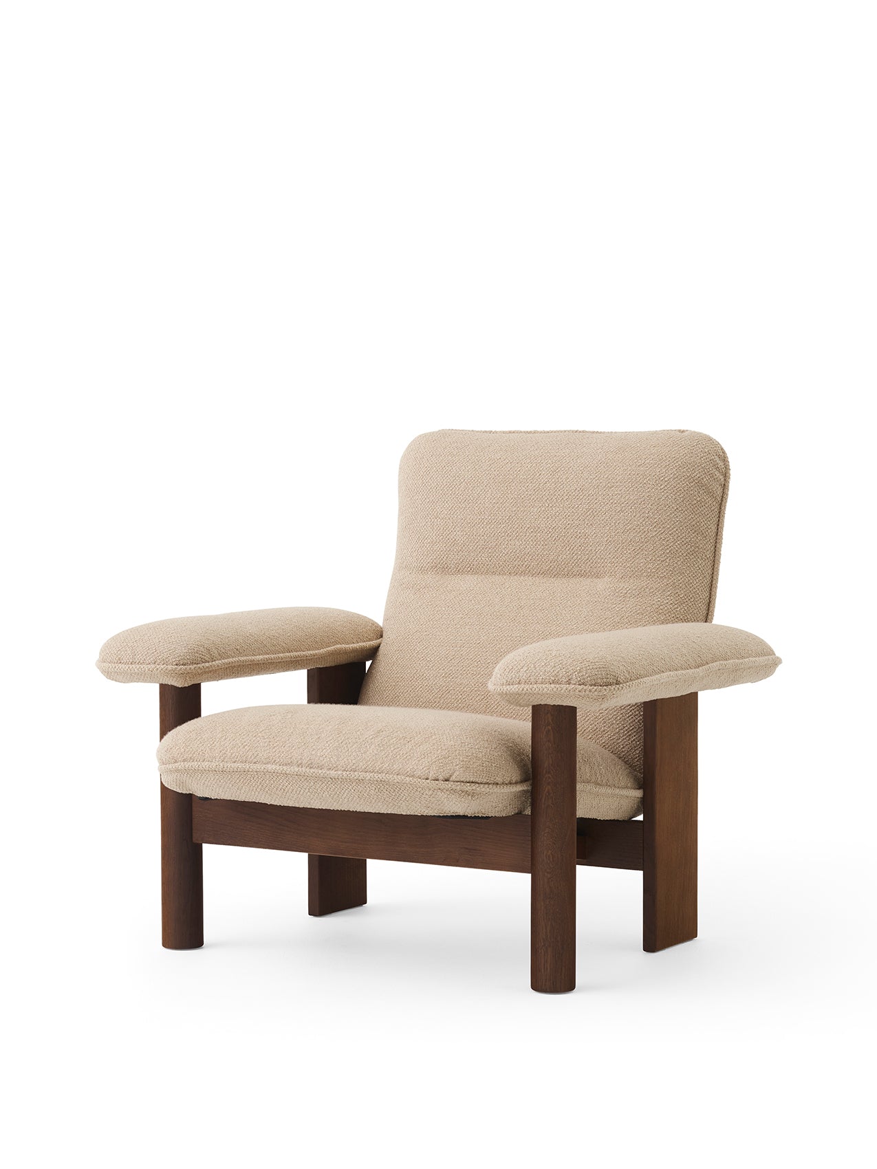 Menu - Brasilia loungestoel, massief donker gebeitst eiken, 02 (Beige)