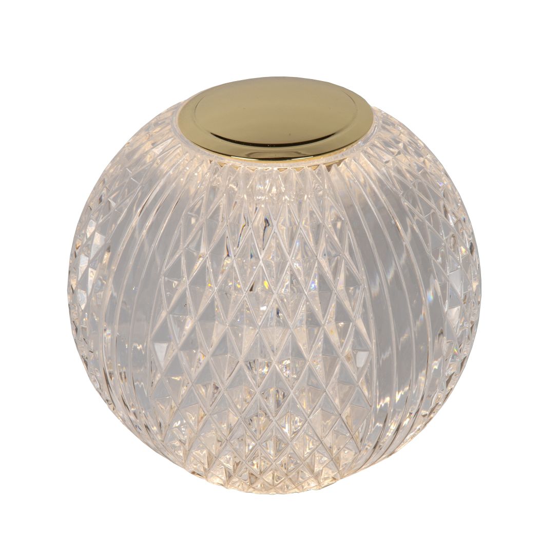 Lucide CINTRA - Oplaadbare Tafellamp - Accu/Batterij - Ø 9 cm - LED Dimb. - 1x1,5W 3000K - 3 StepDim - Transparant