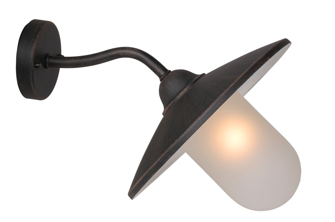 Lucide ARUBA - Wandlamp Buiten - 1xE27 - IP44 - Roest bruin