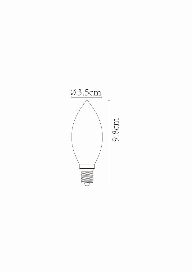 Lucide C35 - Filament lamp - Ø 3,5 cm - LED Dimb. - E14 - 1x4W 2700K - Transparant