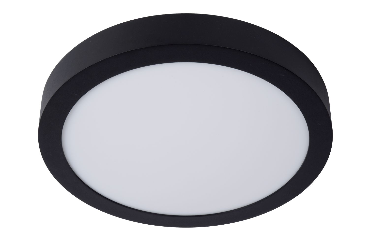 Lucide BRICE-LED - Plafonnière Badkamer - Ø 30 cm - LED Dimb. - 1x30W 3000K - IP44 - Zwart