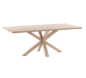 Argo tafel 160 cm natuurlijke melamine hout effect benen