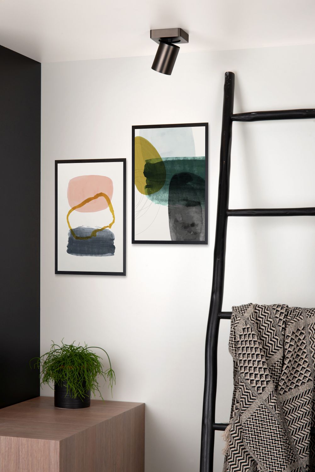 Lucide NIGEL - Plafondspot - LED Dim to warm - GU10 - 1x5W 2200K/3000K - Zwart Staal