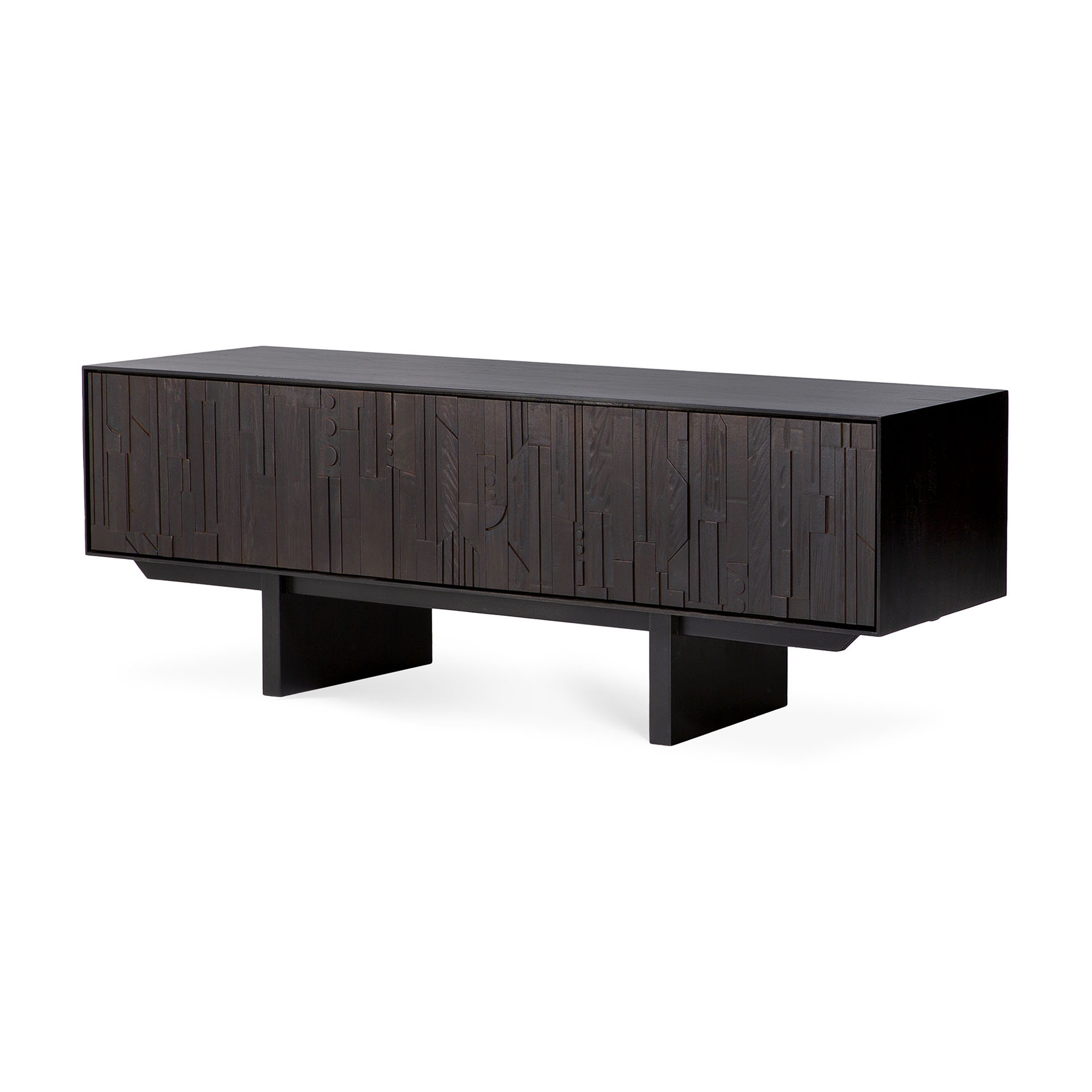 Ethnicraft - Mosaic gelakt teak TV-meubel (162 x 45 x 53 cm)