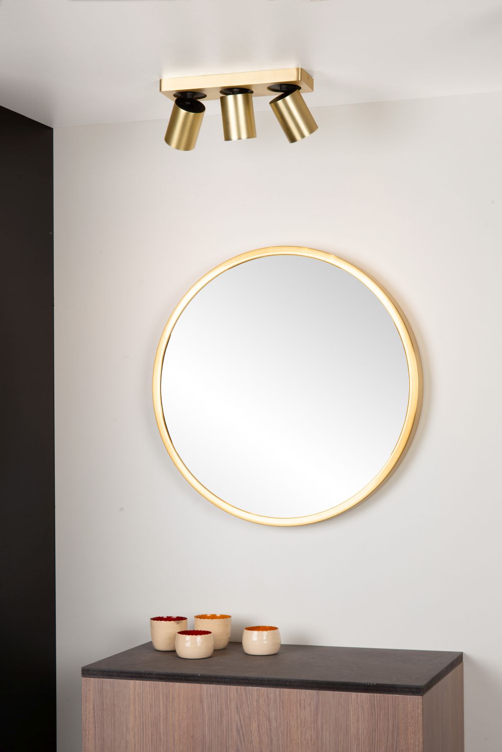 Lucide NIGEL - Plafondspot - LED Dim to warm - GU10 - 3x5W 2200K/3000K - Mat Goud / Messing