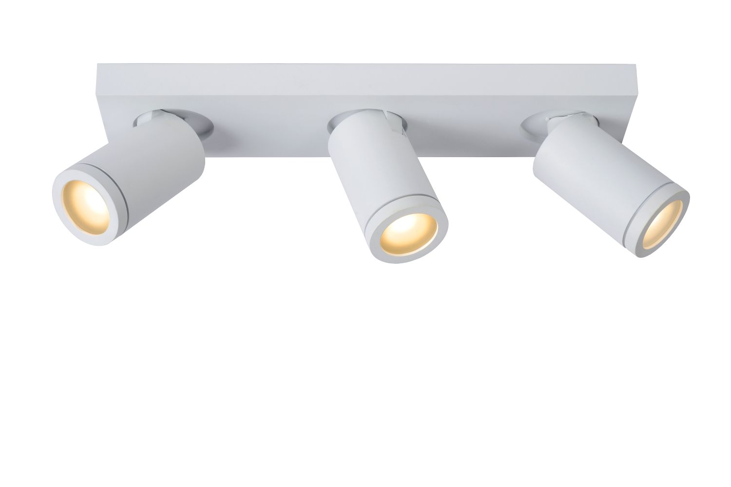 Lucide TAYLOR - Plafondspot Badkamer - LED Dim to warm - GU10 - 3x5W 2200K/3000K - IP44 - Wit