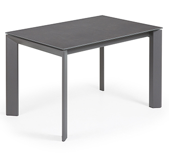 Axis uitschuifbare tafel 120 (180) cm porselein afwerking Vulcano Roca antraciet benen