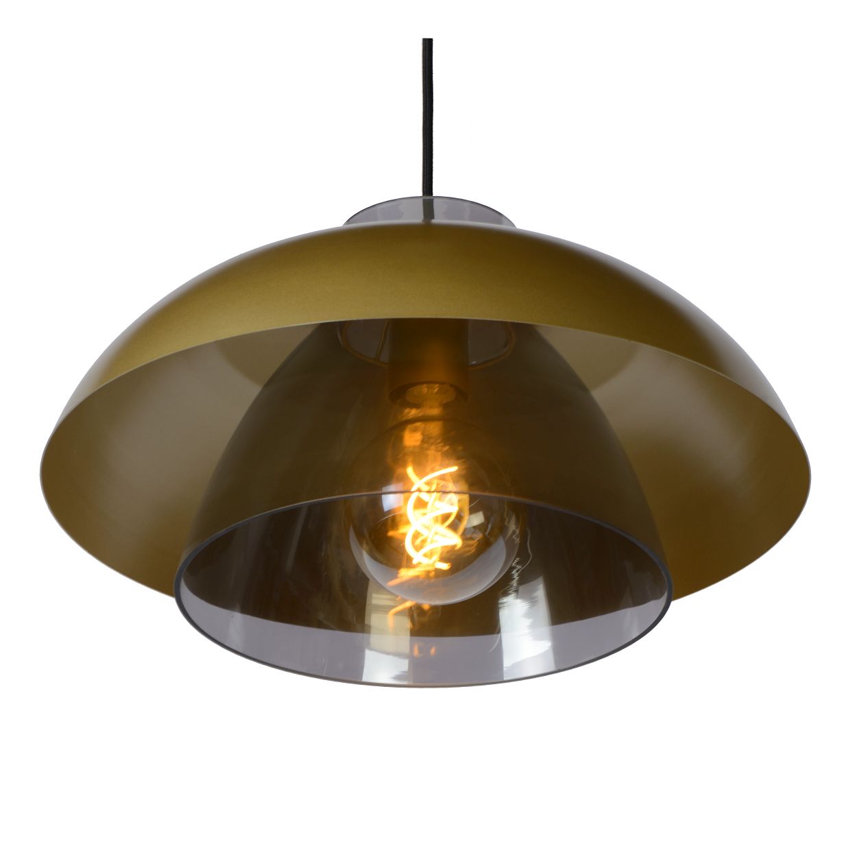Lucide AVONMORE - Hanglamp - Ø 40 cm - 1xE27 - Mat Goud / Messing
