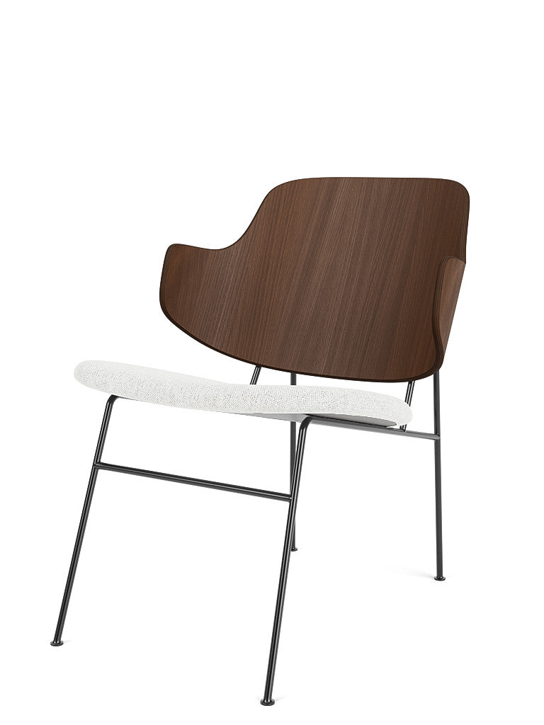 Menu - The Penguin fauteuil, zwart stalen frame, walnoten rugleuning, 0110 (Grey)
