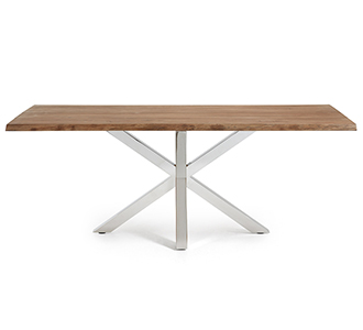 Argo tafel 220 cm verouderde eik roestvrij benen