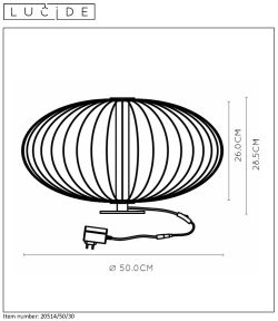 Lucide CARBONY - Tafellamp - Ø 50 cm - LED - 1x5W 2700K - Zwart