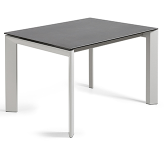 Axis uitschuifbare tafel 120 (180) cm porselein afwerking Vulcano Roca grijs benen