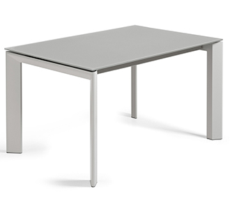 Axis uitschuifbare tafel 140 (200) cm grijs glas  grijs benen