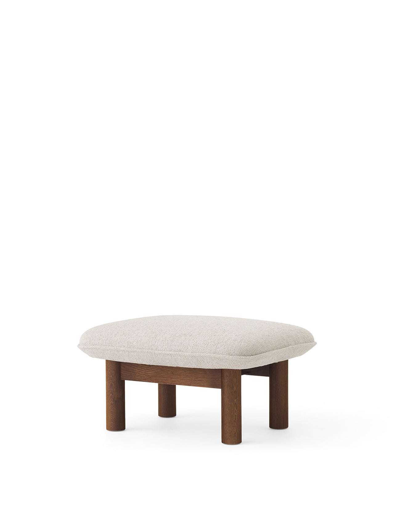 Menu - Brasilia pouf, massief walnoten frame, 0011 (White)