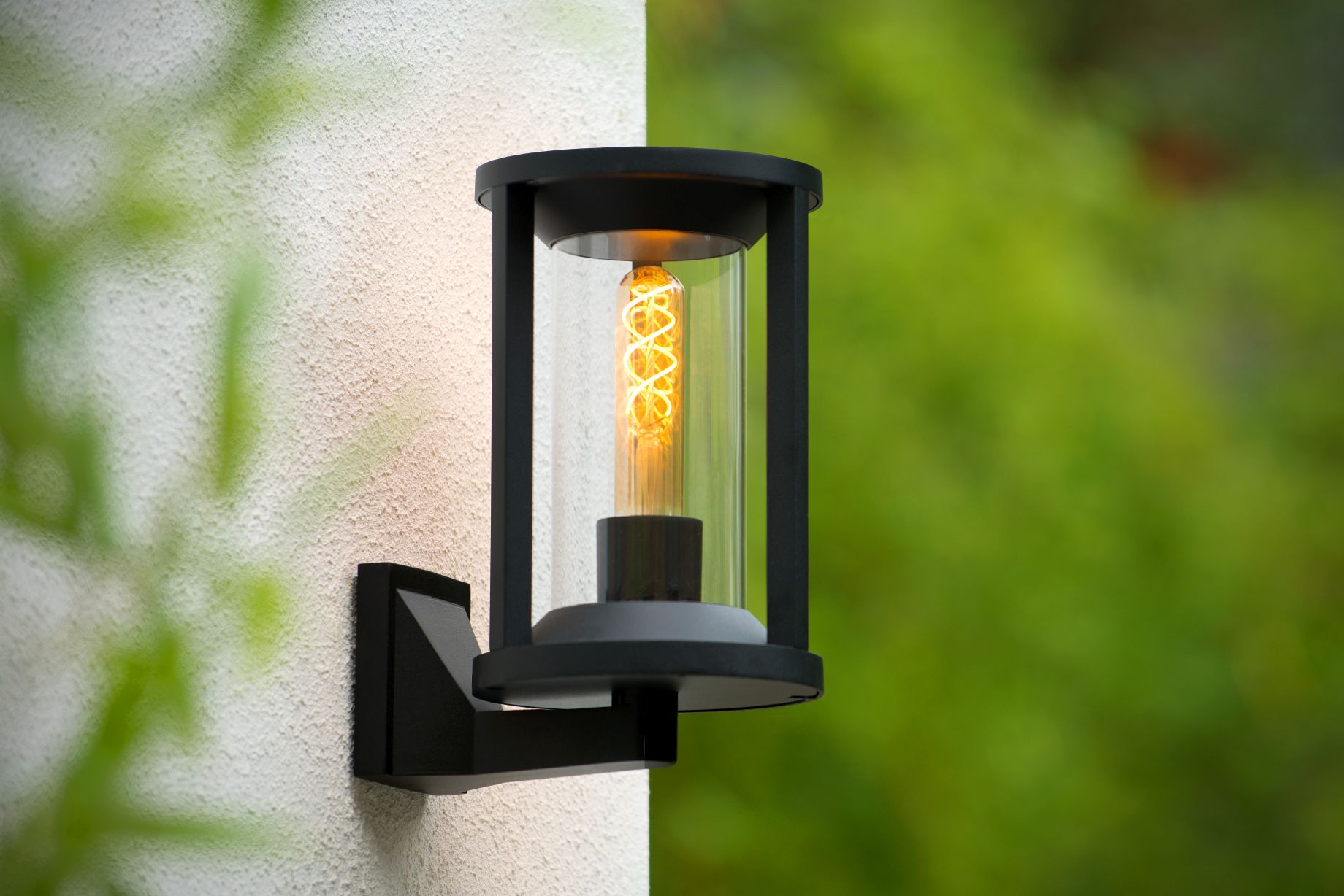 Lucide CADIX - Wandlamp Buiten - 1xE27 - IP65 - Zwart