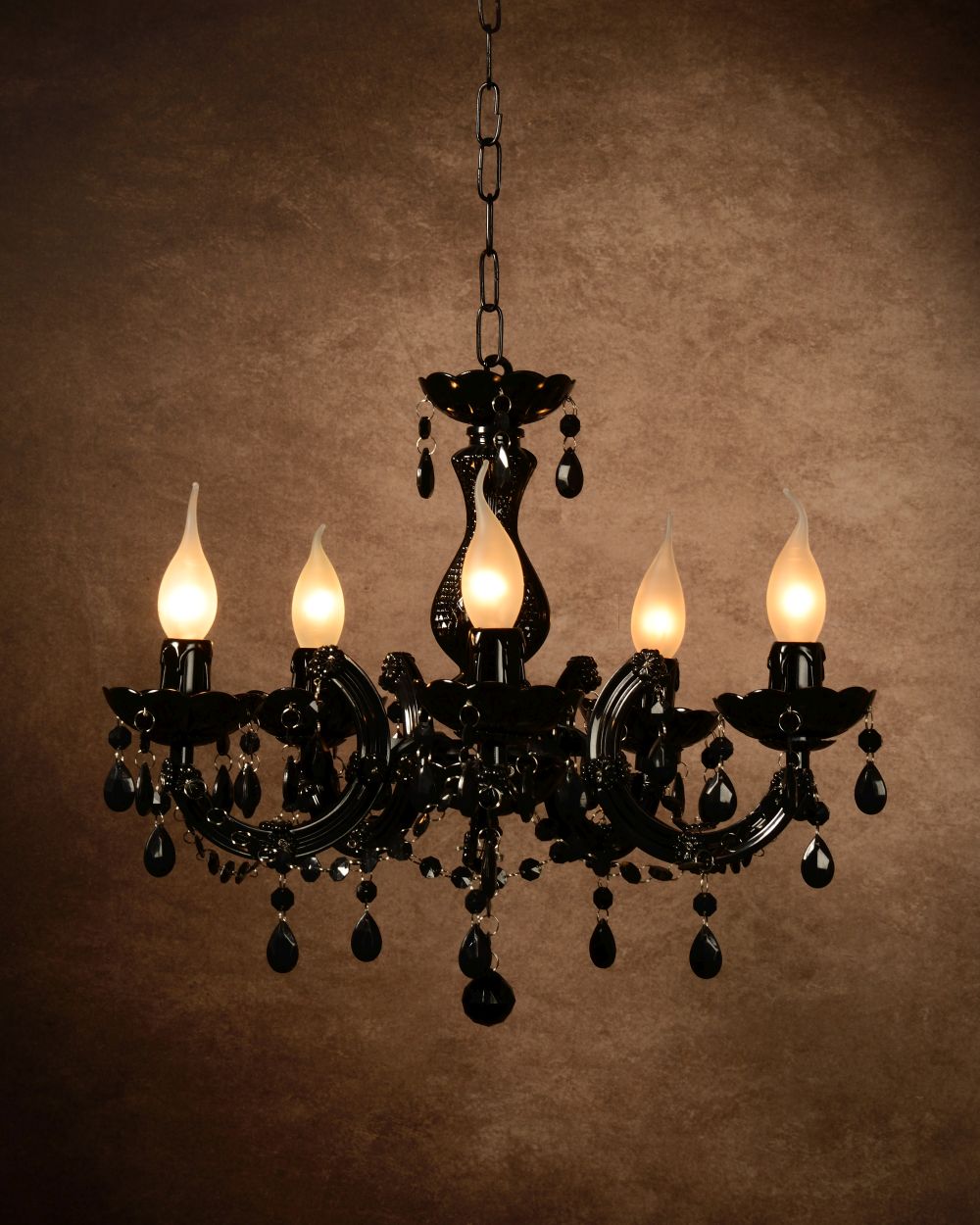 Lucide ARABESQUE - Kroonluchter - Ø 45 cm - 5xE14 - Zwart