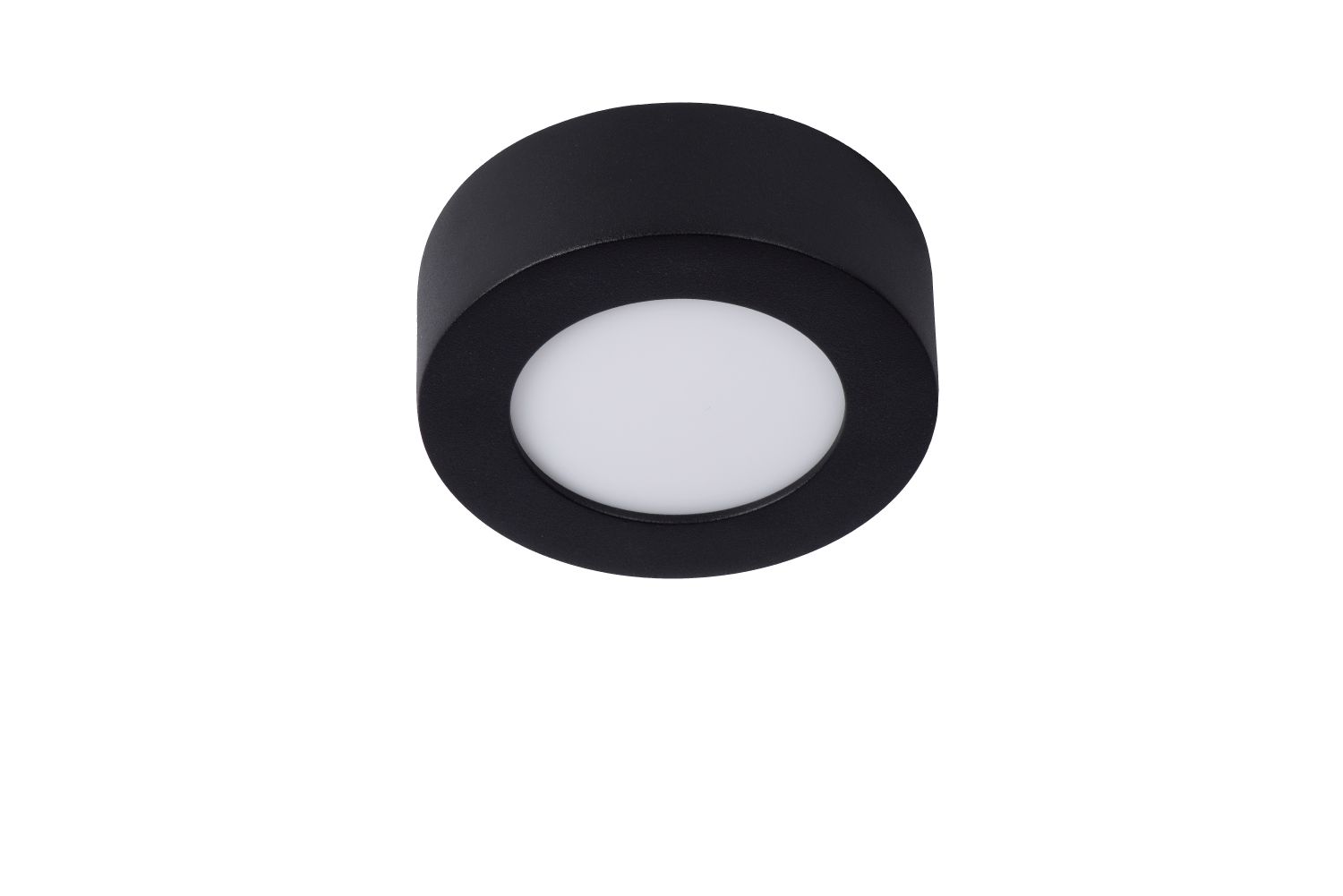 Lucide BRICE-LED - Plafonnière Badkamer - Ø 11,7 cm - LED Dimb. - 1x8W 3000K - IP44 - Zwart