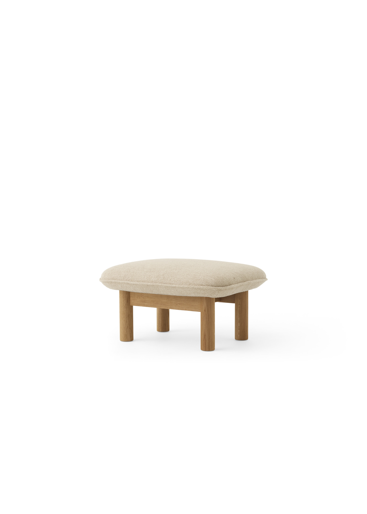 Menu - Brasilia pouf, massief naturel eiken frame, 02 (Beige)