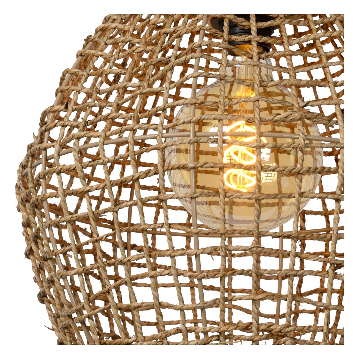 Lucide ALBAN - Hanglamp - Ø 35 cm - 1xE27 - Naturel