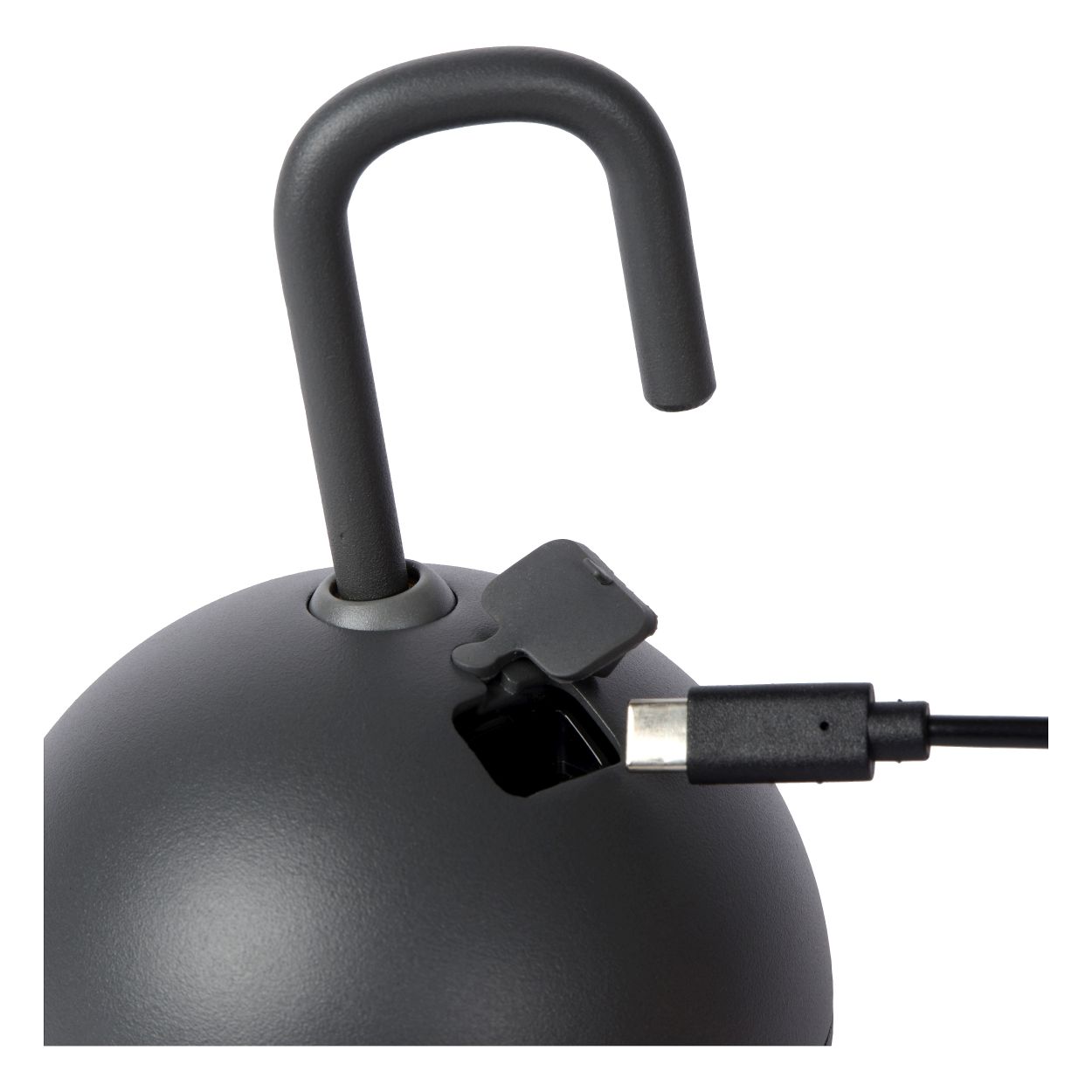 Lucide SPHERE - Oplaadbare Hanglamp Buiten - Accu/Batterij - Ø 10,2 cm - LED Dimb. - 1x2W 2700K - IP54 - 3 StepDim - Antraciet