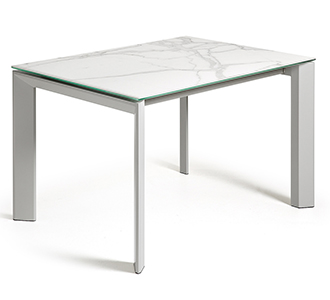 Axis uitschuifbare tafel 120 (180) cm porselein afwerking Kalos wit grijs benen