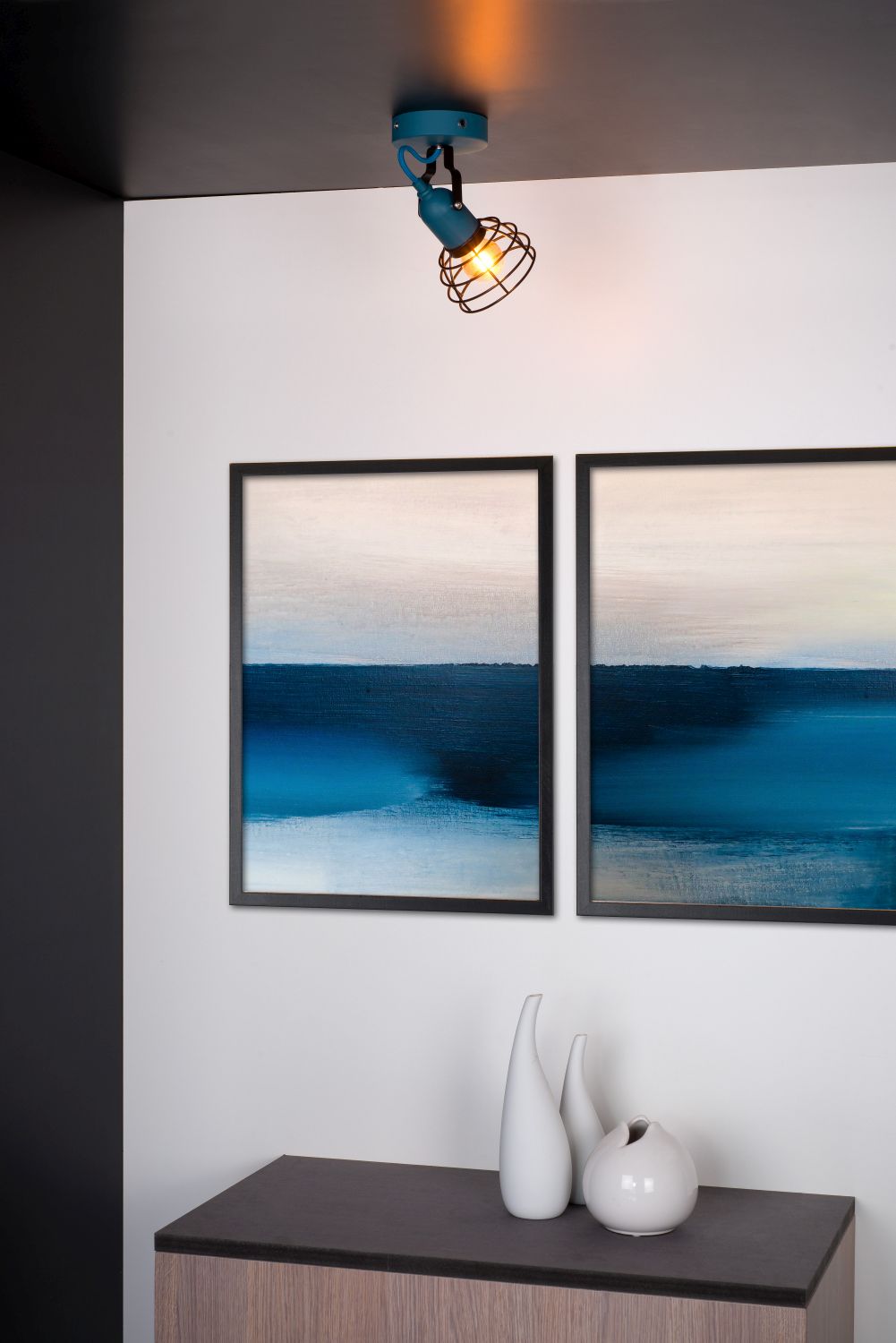 Lucide POLA - Plafondspot Kinderkamer - 1xE27 - Blauw