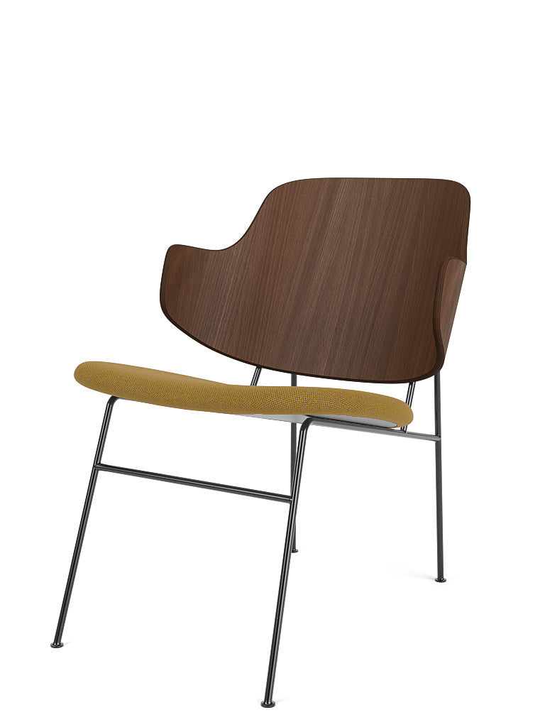 Menu - The Penguin fauteuil, zwart stalen frame, walnoten rugleuning, 0448 (Yellow Ochre)