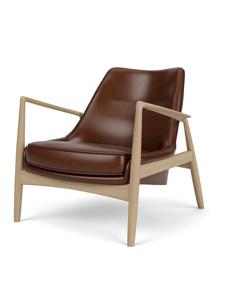 Menu - The seal fauteuil, lage rugleuning, naturel eiken frame, 0329 (Brown)