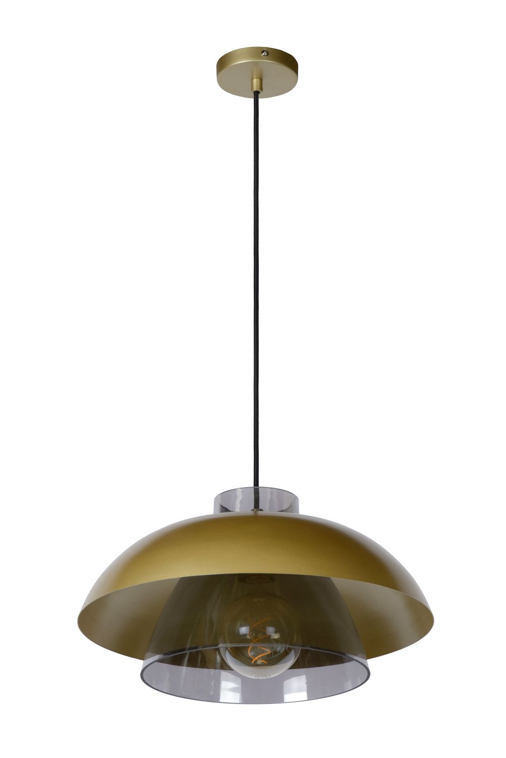 Lucide AVONMORE - Hanglamp - Ø 40 cm - 1xE27 - Mat Goud / Messing