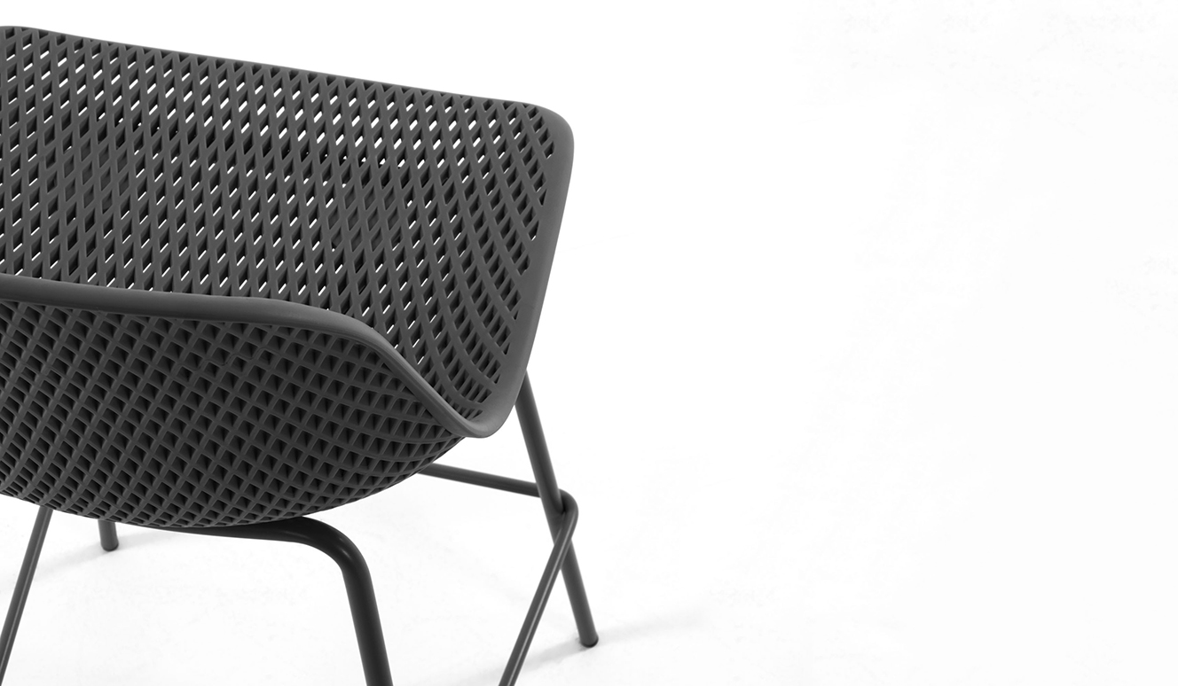 Kruk Quinby grijs hoogte 65 cm