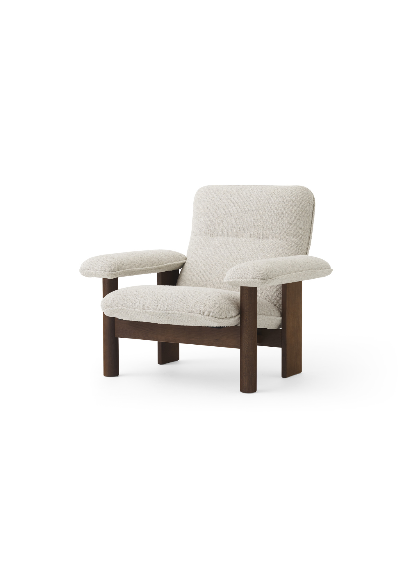 Menu - Brasilia loungestoel, massief donker gebeitst eiken, 0011 (White)