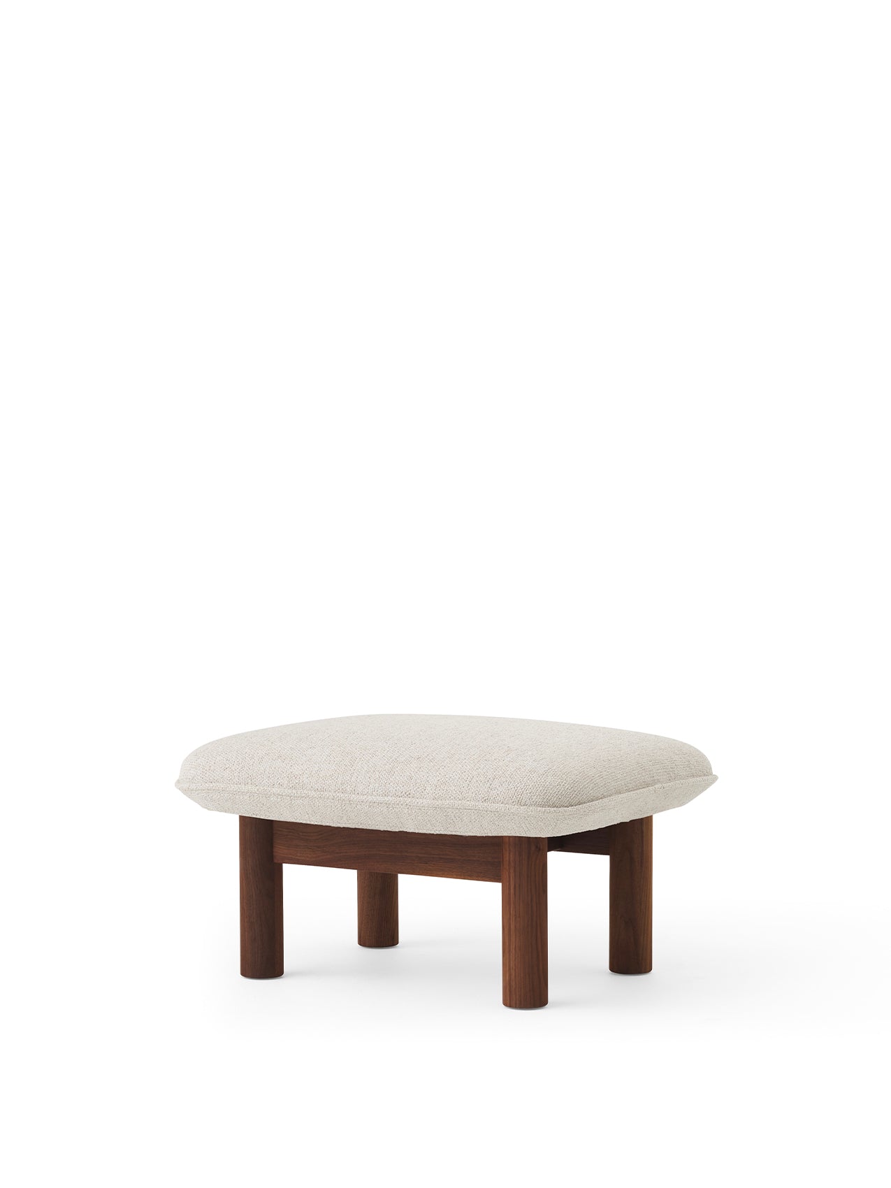 Menu - Brasilia pouf, massief donker gebeitst eiken frame, 0011 (White)