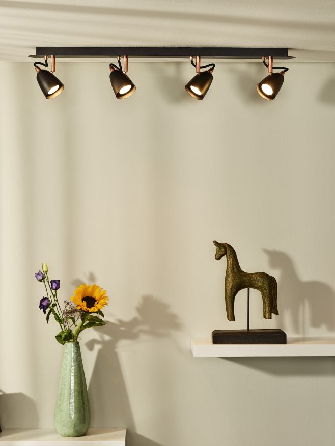 Lucide RIDE-LED - Plafondspot - LED Dimb. - GU10 - 4x5W 3000K - Koper