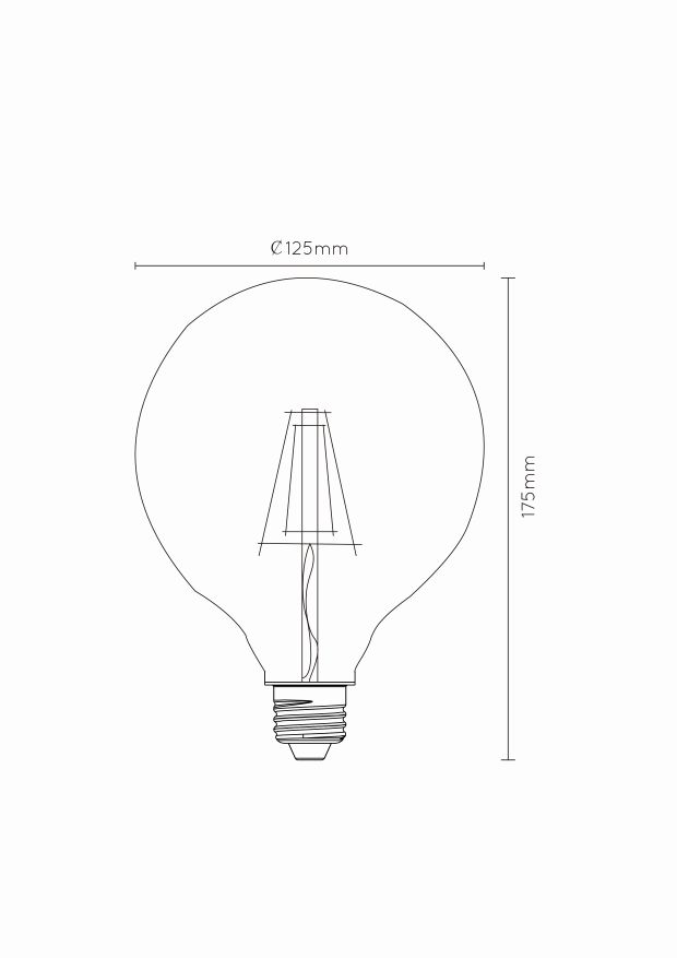 Lucide G125 - Filament lamp - Ø 12,5 cm - LED Dimb. - E27 - 1x5W 2700K - Transparant